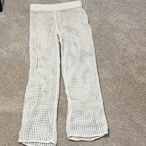Abercrombie & Fitch Cream Crochet Swim Coverup Pants